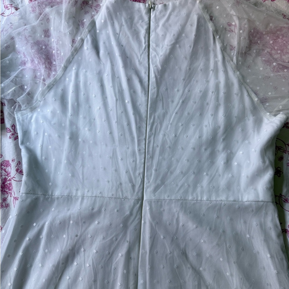 Katacomb White Sheer Sleeve Dress with Swiss Dot - Picture 6 of 7